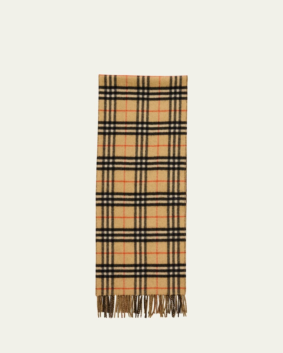 Men's Reversible Cashmere Check Scarf